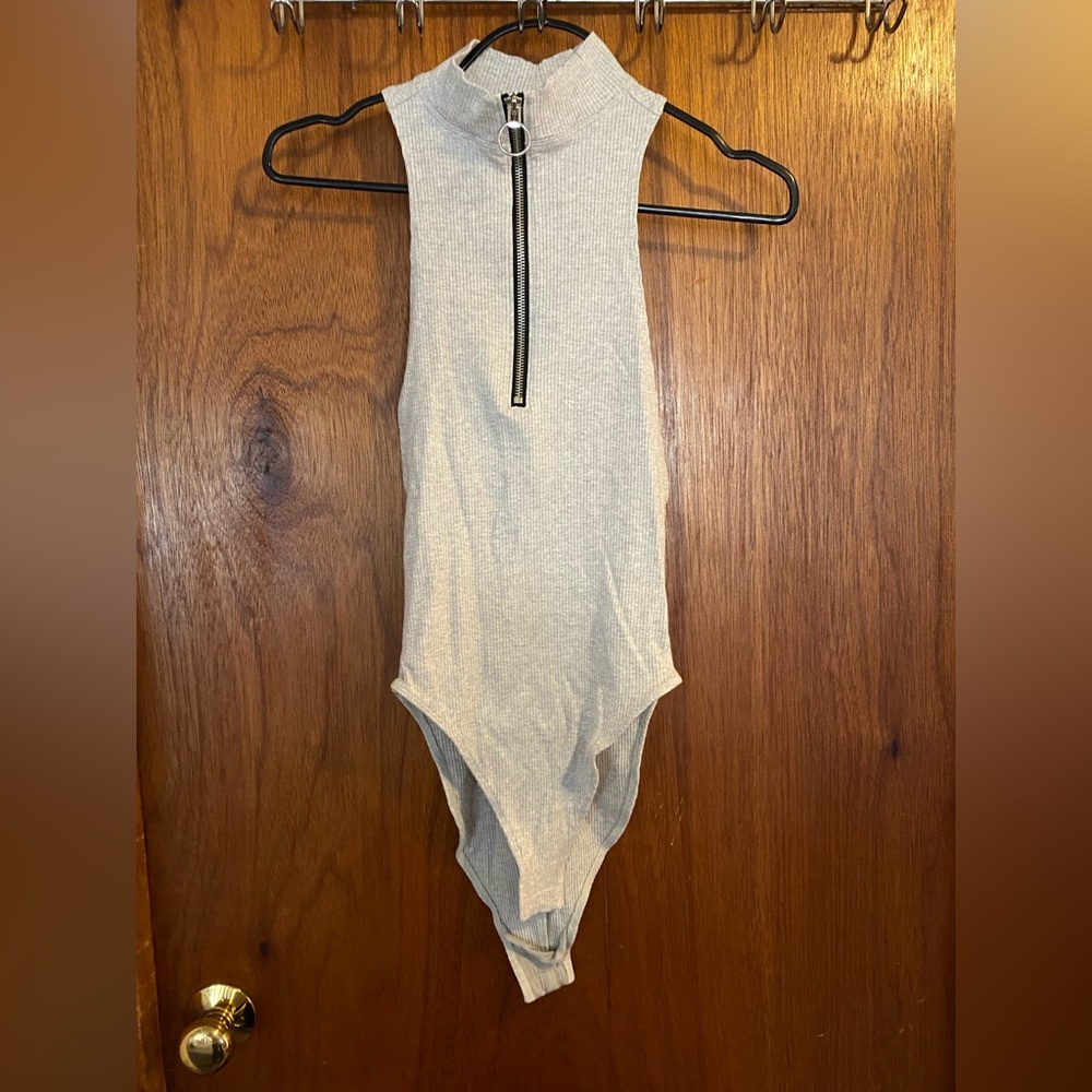 Out From Under Racerback Zip Up Bodysuit